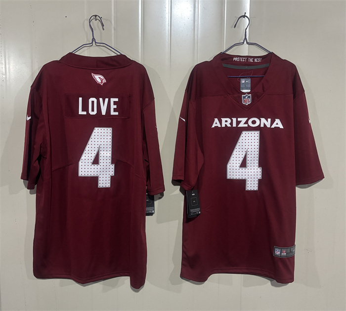 Men's Arizona Cardinals #4 Jeremiyah Love Red 2026 Draft Vapor Untouchable Limited Stitched Jersey